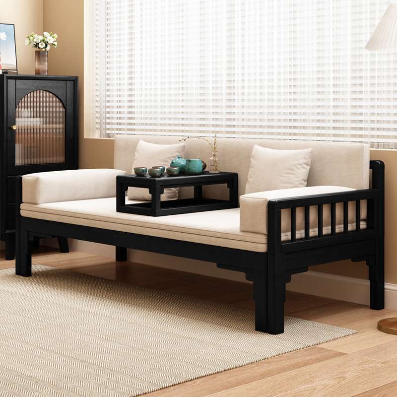 新中式罗汉床小户型现代简约家用推拉实木沙发家具客厅塌榻伸缩床