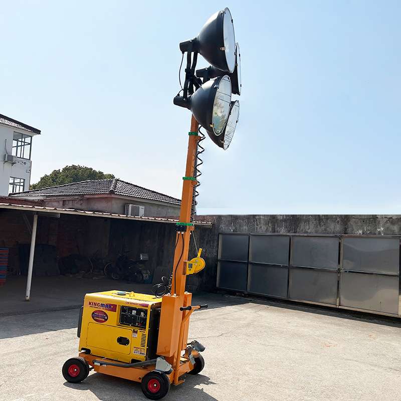 LED Mobile light tower推车移动照明车5KW柴油发电机升降灯塔6米