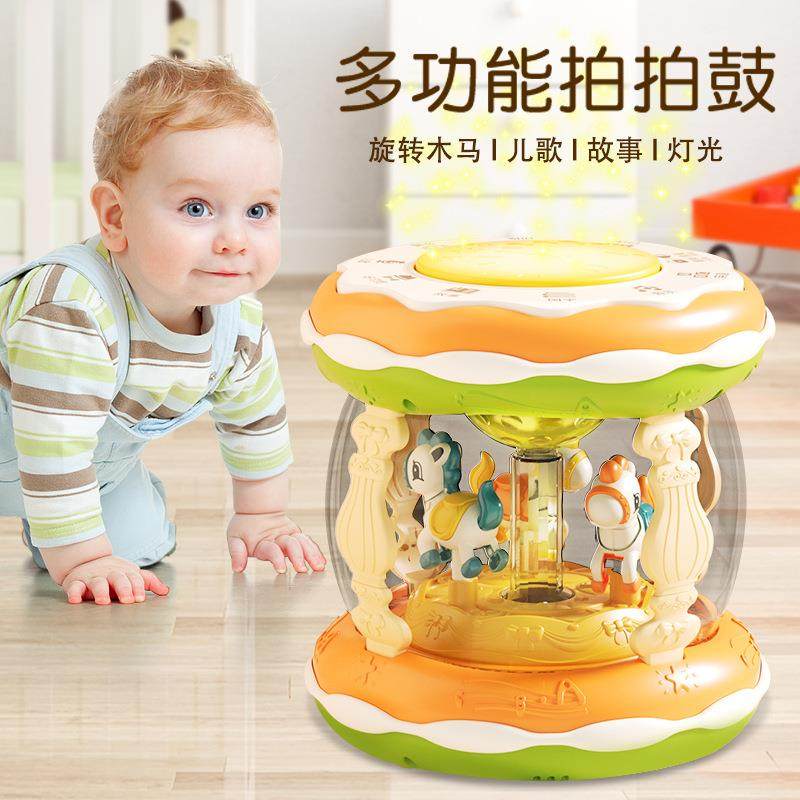 手拍鼓婴儿0一1岁玩具宝宝音乐拍拍鼓早教益智2-3儿童6个月以秦之