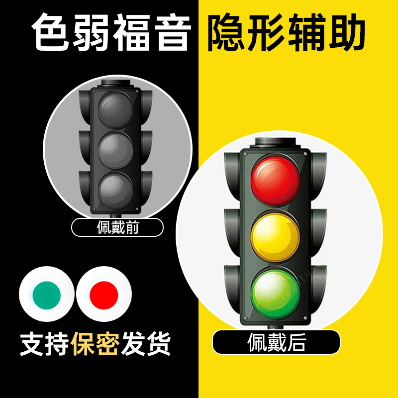 色弱隐形眼镜纠正红绿色盲看图矫正辅助通用无色辨别年抛透明片LE