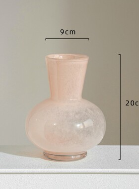 中古花瓶高级感玻璃水培插花琉璃复古客厅郁金香芍药餐桌装饰摆件