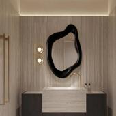 智能异形浴室镜化妆镜家用艺术餐边装 饰镜创意客厅不规则墙面挂镜