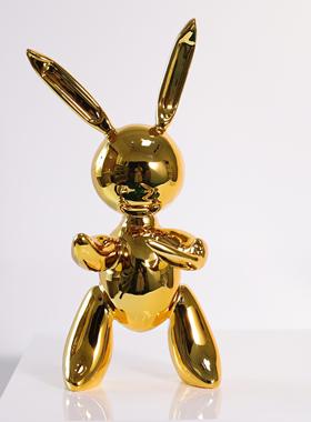 现代简约创意电镀卡通兔子摆件样板房售楼处桌面茶几玄关兔子软装