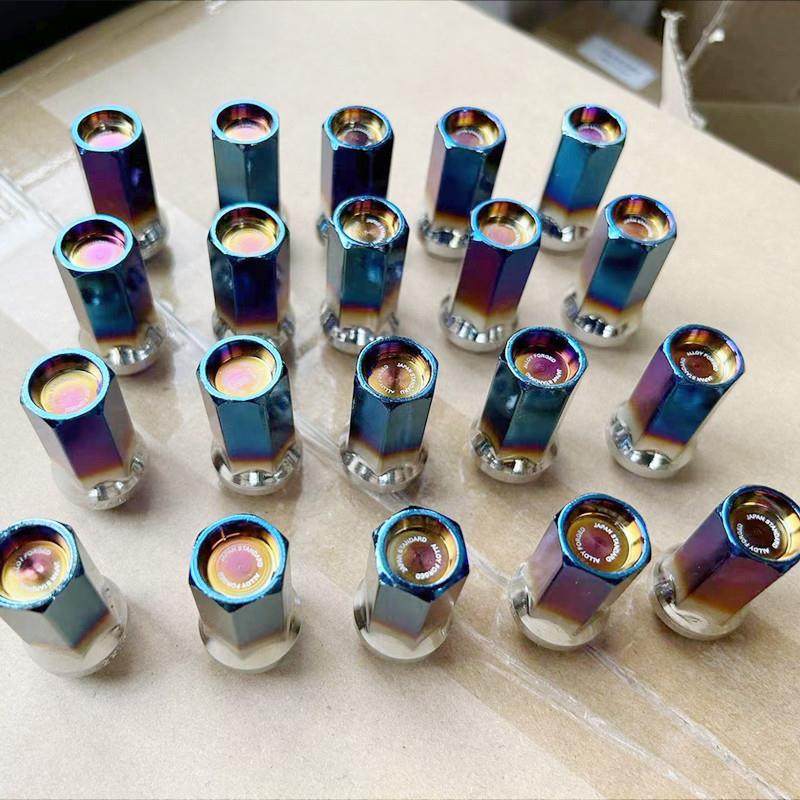 汽车轮胎螺母轮毂螺帽17号套筒42MM长钢制烤蓝改装锻造轮毂螺丝帽