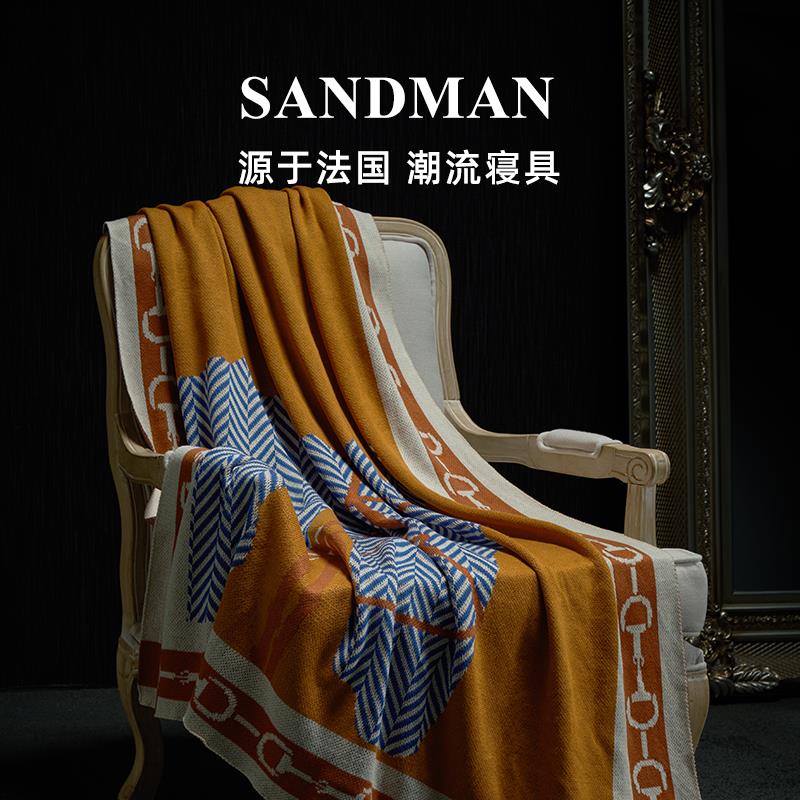 SANDMAN帕里斯香羊毛混纺毯格纹中古双面盖毯休闲毯毛毯午睡毯子