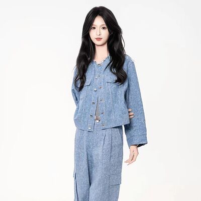 【商场同款】阿玛施亚麻短外套女