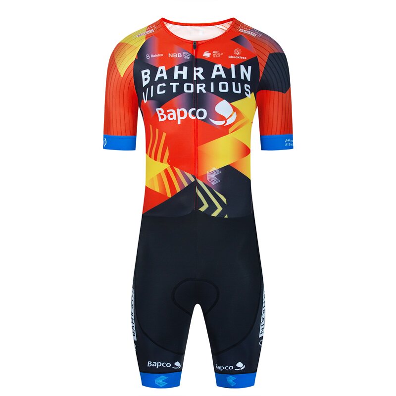 2023新款公路自行车连体骑行服夏季快干透气一体轮滑服短袖套装男