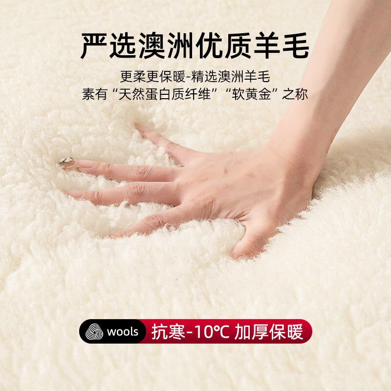 羊毛床垫软垫家用卧室冬季床褥垫加厚保暖垫被褥子羊羔绒被褥铺底