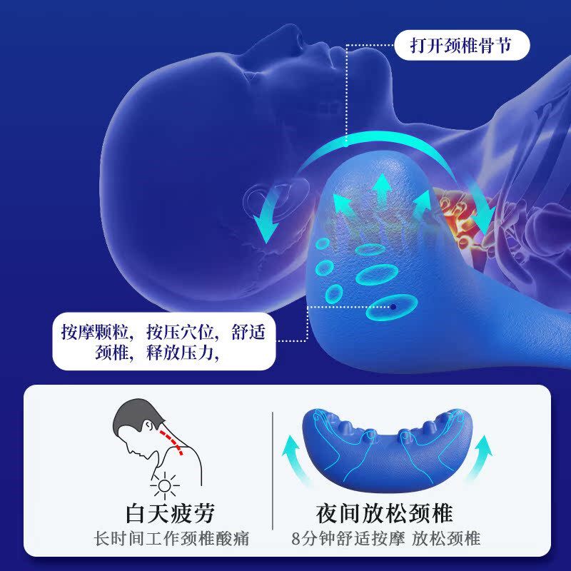 【自营】颈椎专用枕头按摩指压枕矫正颈托反器弓枕芯男护颈颈椎枕