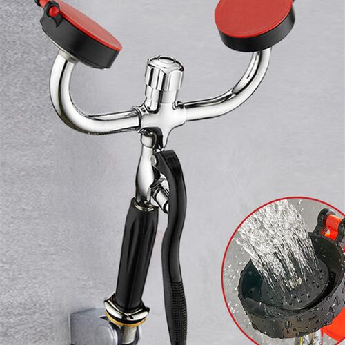 洗眼器实验室医院用双口台式壁挂式304不锈钢紧急冲淋洗眼器验厂