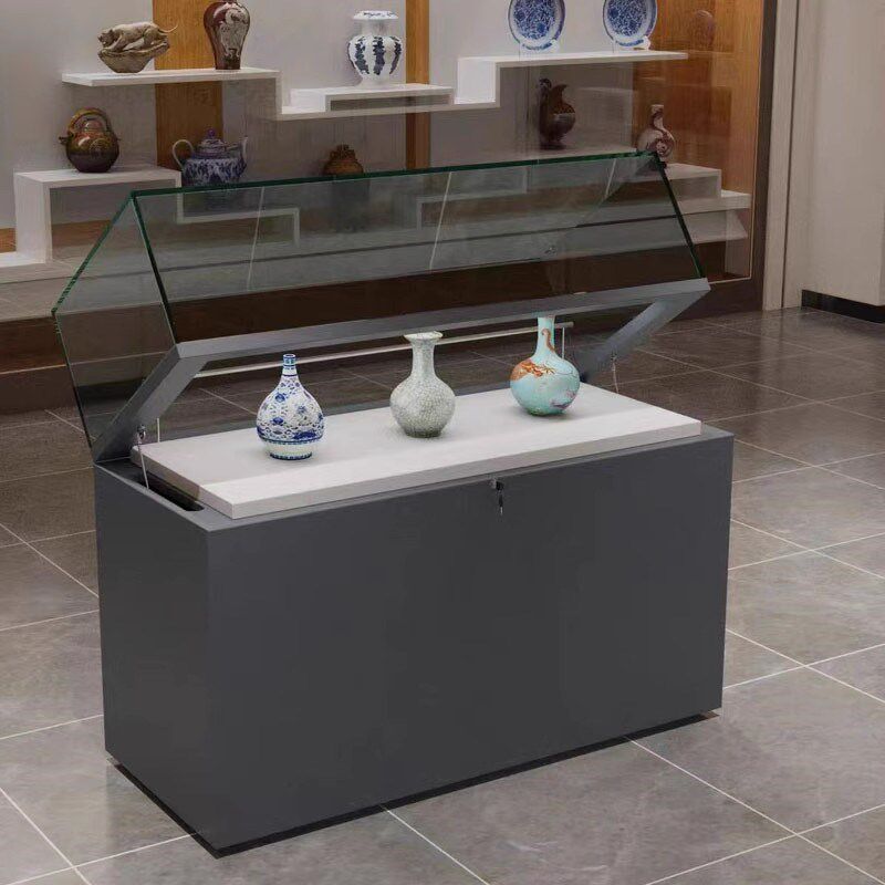 博物馆展示柜文物字画古董展厅柜翻盖液压柜收藏陈列展示柜