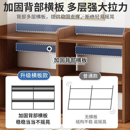 桌面书架置物架家用桌上收纳置物架学生书桌小型简易多层书柜储物
