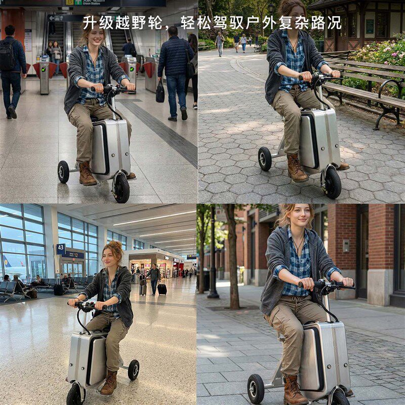 可登机行李箱电动车亲子男女便携老年人折叠代步车智能电动旅行箱