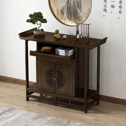 新中式玄关桌轻奢案台实木玄关柜家用条案供桌玄关台佛龛玄关桌子
