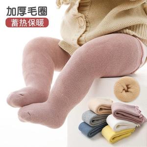 婴儿长筒袜过膝秋冬季加厚保暖新生儿宝宝纯棉松口木耳边不勒袜子