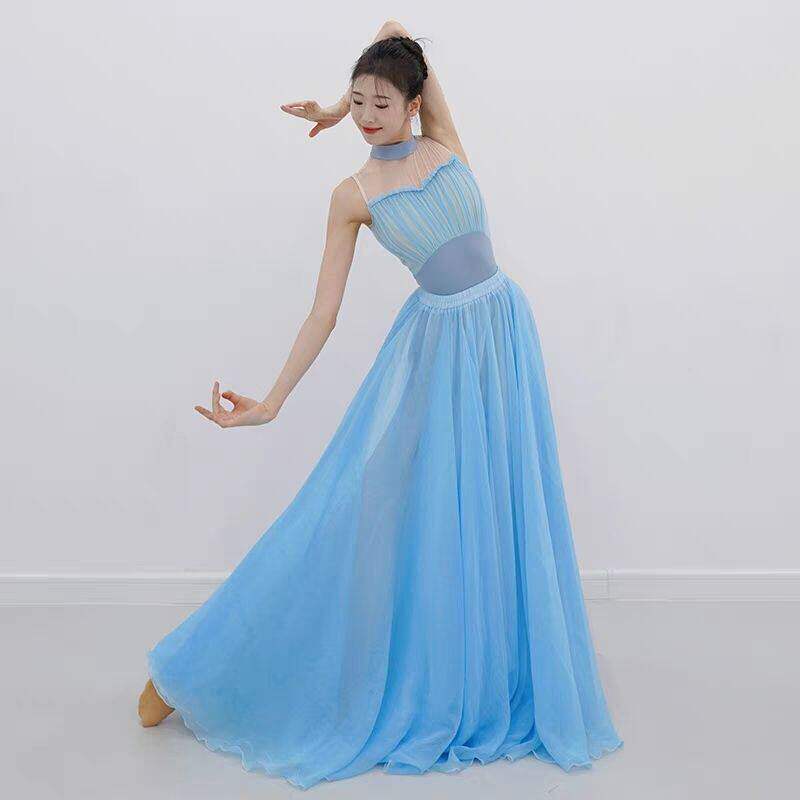 720度大摆裙梦底舞蹈服中国风双层半身裙超仙现代舞练功艺考演出