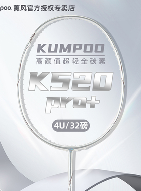 薰风熏风K520pro+银刃羽毛球拍全碳素纤维超轻5U进攻单拍套装