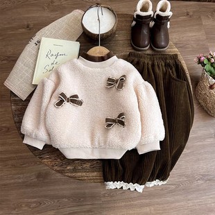 安阳童装女童卫衣秋冬款新款儿童冬装女宝宝加绒上衣加厚女孩衣服