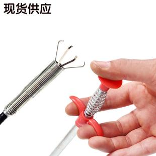 下水道管疏通神弯四爪曲垃圾毛发疏通器带道抓器钩钢丝管道清理器