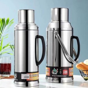 304不锈钢热水瓶家用暖水瓶保温瓶商用玻璃内胆保温壶老式 开水瓶