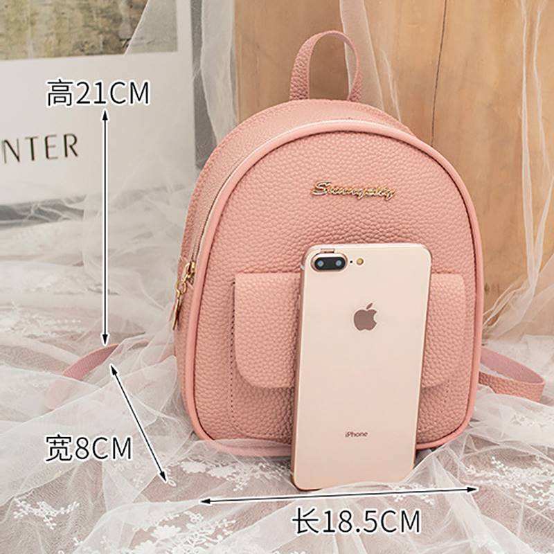 网红Mini Backpack Women PU Leather Shoulder Bag For Teenage 箱包皮具/热销女包/男包 双肩背包 原图主图