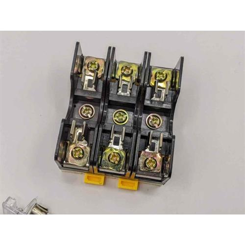 FS-103 熔断器玻璃保险丝底座6*30mm三联导轨卡轨保险丝盒内置10A