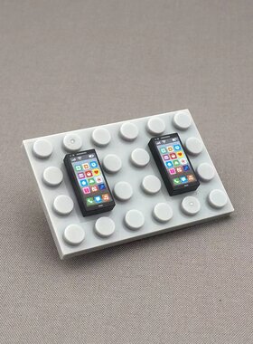 积木印刷件3069科技兼容乐高苹果手机图案光面1X2组装玩具模型