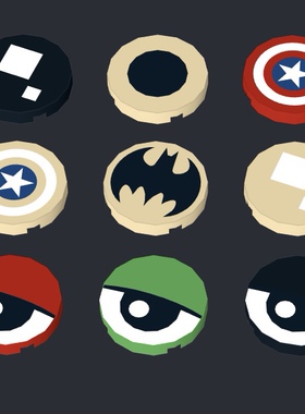 兼容乐高MOC白底积木印刷件14769小颗粒配件光面2X2圆形眼睛时钟