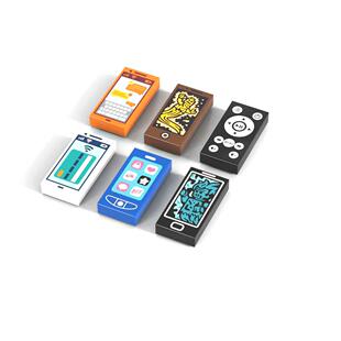 积木印刷件3069b遥控器智能手机控制1x2光面板对讲机手持电话moc