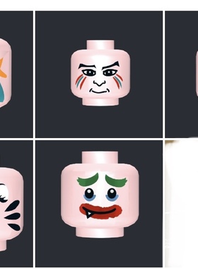 兼容乐高小颗粒积木人仔头表情包moc零件配件3626多款DIY批发跨境