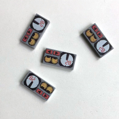 3069积木印刷件兼容乐高图案光面1X2组装玩具控制台仪表盘小颗粒
