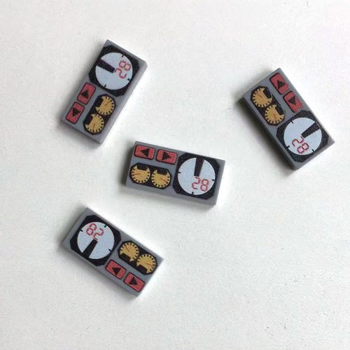 3069积木印刷件兼容乐高图案光面1X2组装玩具控制台仪表盘小颗粒