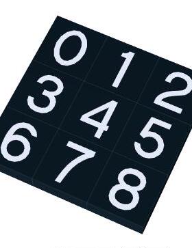 数字积木印刷0-8国产零件兼容乐高3070黑色1X1光面板配件符号+-=