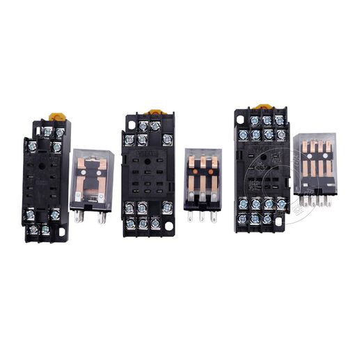 小型中间继电器220v交流24v12v直流HH52P电磁53P54P带灯底座MY2NJ