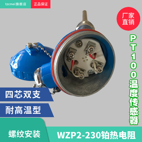 WZP2-230/WZP2-231双支PT100铂热电阻双组探头温度传感器M27螺纹