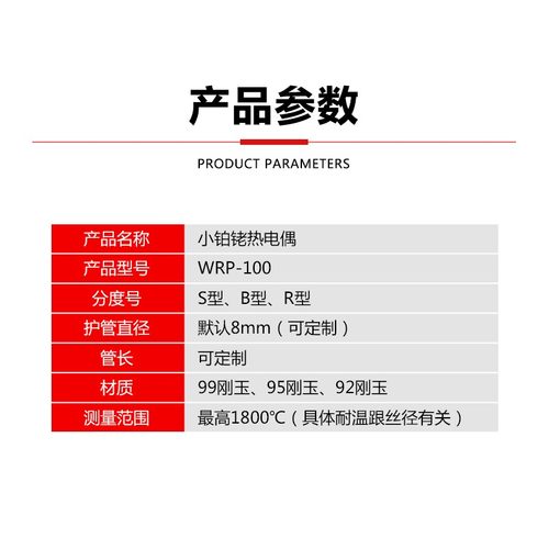 S型B型R型分度白金丝小p铂铑温度传感器耐高温99刚玉热电偶WRP-10