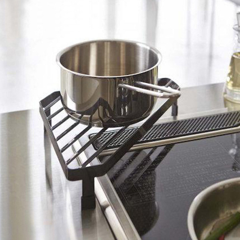 三角置物架铁艺厨房台面转角防烫放锅架墙拐角客厅餐桌隔热架