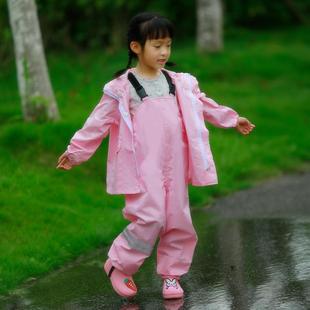 儿童雨衣背带雨裤 连体安吉游戏服两用款 防水全身男女童幼儿园套装