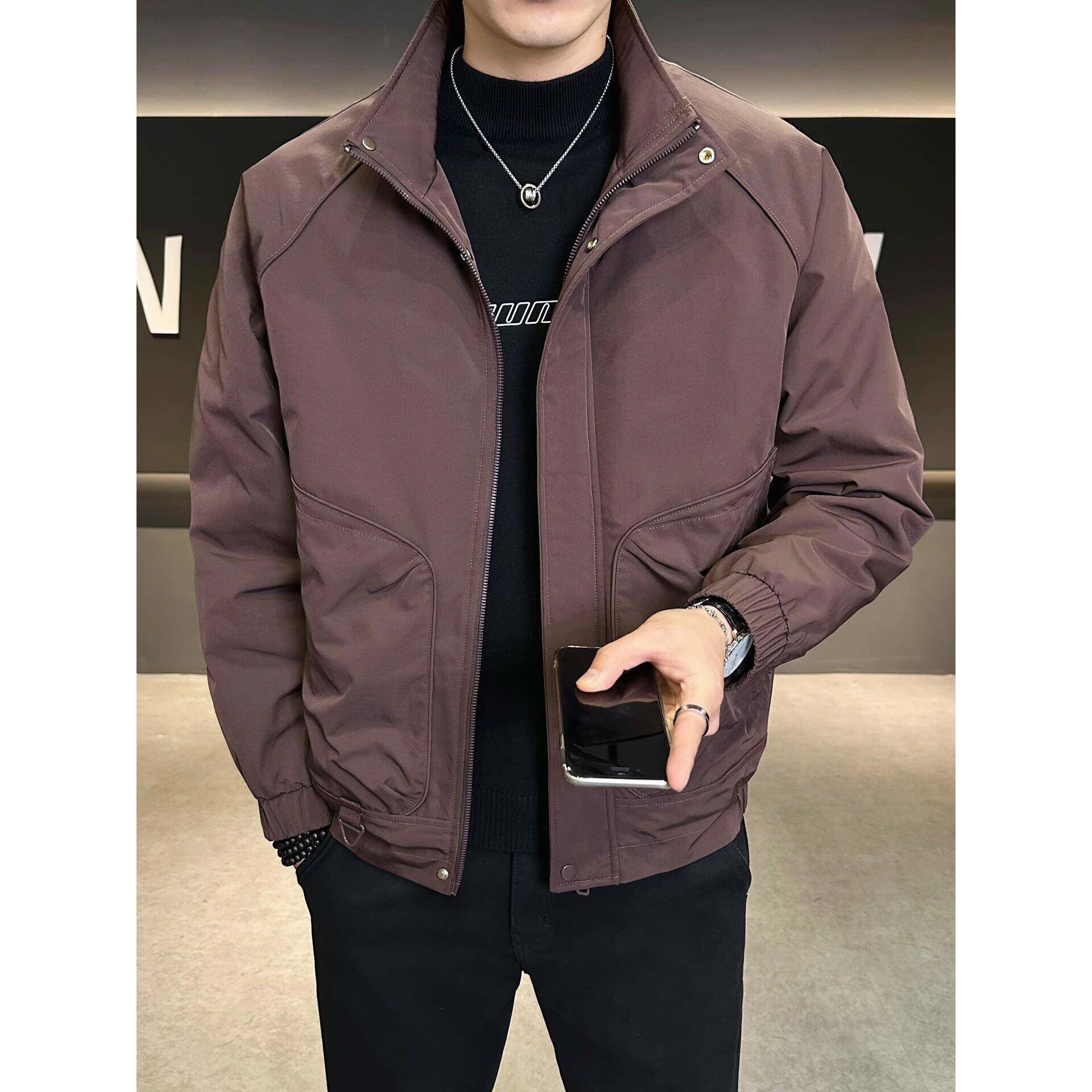 秋冬季二棉男装立领外套2025新款潮牌微宽松夹棉加厚男士夹克棉服