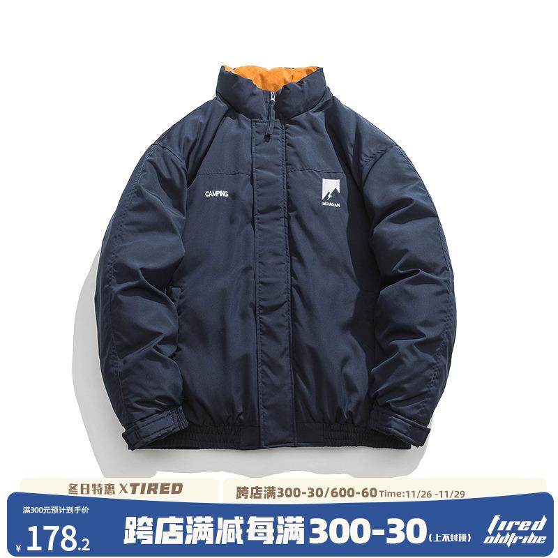 日系简约工装棉衣男冬季宽松加厚外套情侣保暖棉袄国潮休闲棉服男