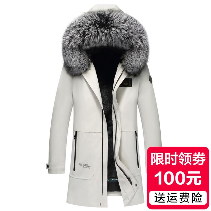冬季海宁派克服男中长款可拆卸水貂内胆皮毛一体整貂皮草大衣外套