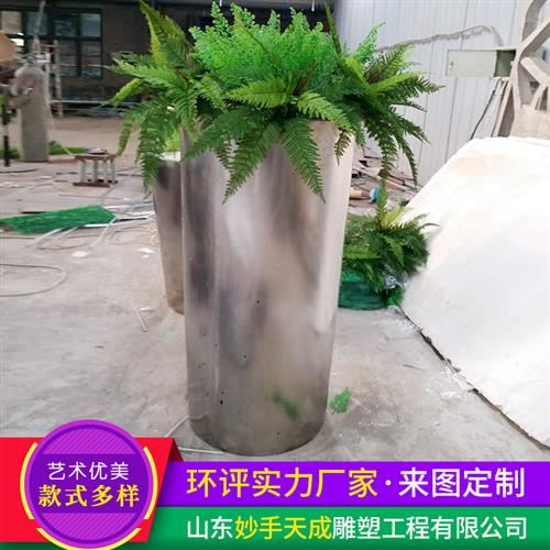 玻璃钢电镀雕塑商场玻璃钢花盆商场美陈雕塑玻璃钢花钵