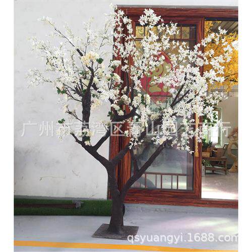 定制仿真梨花树大型假树实木树干婚庆酒店大厅装饰仿真梨花树
