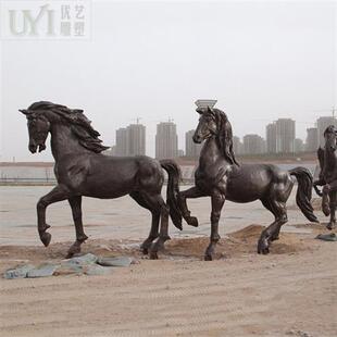 来图定制户外铜马雕塑公园广场景区装饰摆放铸铜唐马雕塑