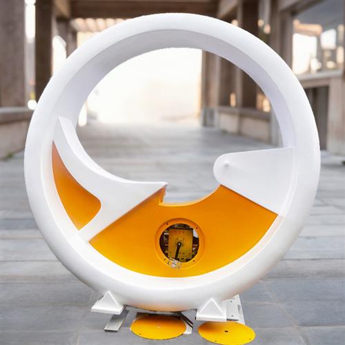 厂家定制游乐设备公园广场大型动感单车互动艺术不锈钢雕塑摆件