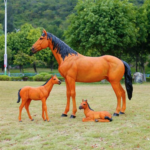 玻璃钢大型马雕塑仿真白马户外庭院草坪花园商场美陈园林景观装饰