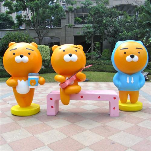 玻璃钢雕塑网红Kakao公仔卡通布朗熊户外大型摆件商场奶茶店装饰