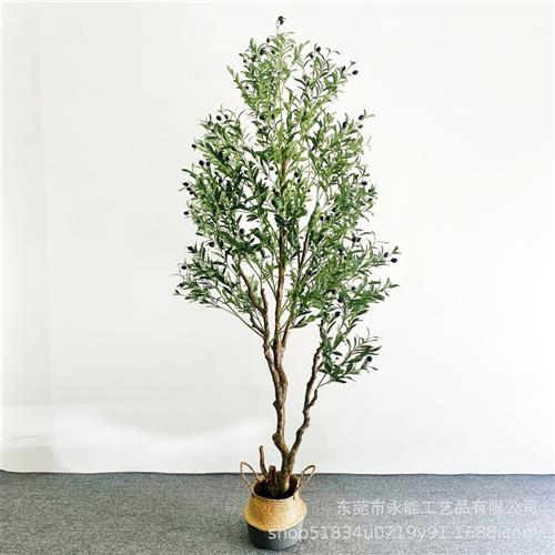 仿真橄榄树北欧风家居饰品假造型橄榄树摆件门面店装饰假绿植盆栽