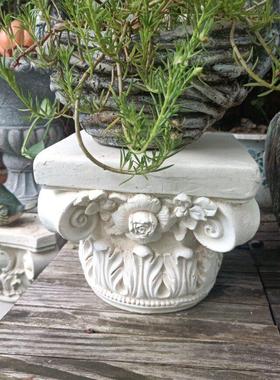 欧式罗马柱花盆庭院阳台复古装饰 合成树脂柱子摆件