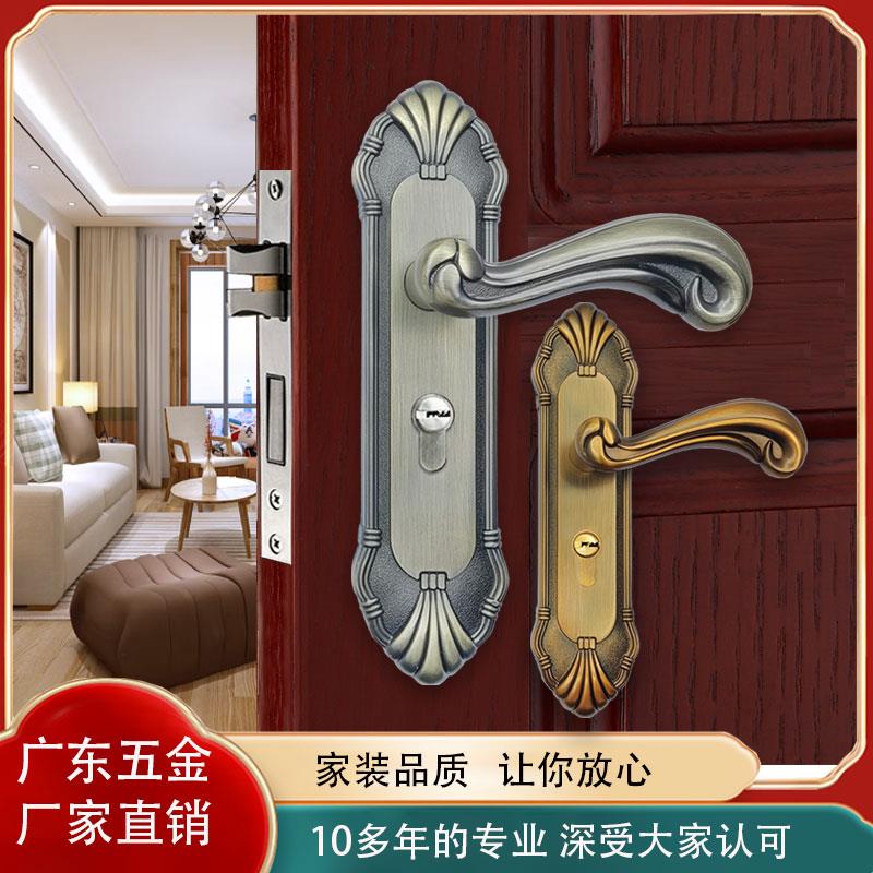 永佳福欧式门锁静音磁吸实木门卧室房间门锁具家用室内青古铜门锁